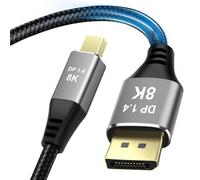 AXFEE Mini DisplayPort to DP Cable 1.4 8K@60Hz, Bi-Directional Transmission, Thunderbolt Compatible for i-Mac, Mac Pro, Monitor (2M)