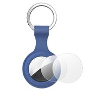 AXFEE Protective Case for Air Tag, Silicone Air-Tag Keyring Case For with 2pcs Protective Film, Holder Case for Air-Tags, case Compatible with A-pple Air-tags (Not Include air-tag)