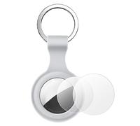 AXFEE Protective Case for Air Tag, Silicone Air-Tag Keyring Case For with 2pcs Protective Film, Holder Case for Air-Tags, case Compatible with A-pple Air tags, Air-tag Holder (Not Include air-tag)