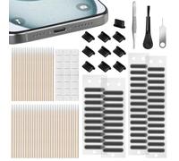 AXFEE USB C Dust Plugs, 114PCS Phone Port Cleaning Kit, Type C Anti Dust Cover Caps with Cleaning Brush/Swabs/Tweezer, Sim Card Removal Tool, Dustproof Net Sticker for Sam-sung/Hua-wei/Phone 15/16/17
