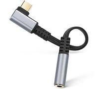 AXFEE USB C to 3.5mm Jack, Type C Headphone Adapter, Aux Digital Audio Earphone Adaptor, Angled Hi-Res DAC Adaptor Compatible with Samsung Galaxy S22 S21 S20 Ultra Note 20, Huawei Mate 40/P30, Xiaomi