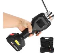 AXGCAA Electric Cable Lug Crimper Pliers, 16KN Battery Powered Crimping Pliers with 6 Dies, Rechargeable Terminal Crimping Tool with Storage Box, Cable Crimping Tool with Overload Protection(Black)