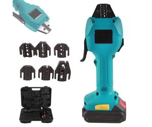AXGCAA Electric Cable Lug Crimper Pliers, 16KN Battery Powered Crimping Pliers with 6 Dies, Rechargeable Terminal Crimping Tool with Storage Box, Cable Crimping Tool with Overload Protection(Green)
