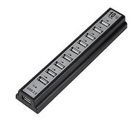 axGear 10 Port USB 2.0 External HUB with Power Adapter for PC MAC Computer