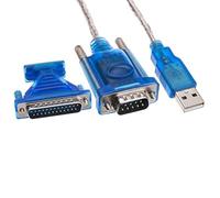 axGear New USB 2.0 to RS232 COM Port 9 Pin Serial DB25 DB9 Adapter Cable Converter