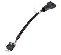 axGear USB 3.0 20-pin Header Female to USB 2.0 9-pin Male Adapter Converter Wire Cable