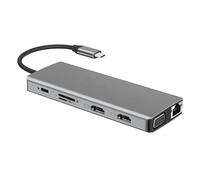 axGear USB Type C Dual HDMI VGA Adapter Card Reader USB 3.0 HUB Screen Mirror