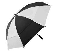AXGLO HURRICANE 62" DOUBLE CANOPY GOLF UMBRELLA - BLACK / WHITE