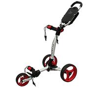 Axglo TriLite 3-Wheel Push Golf Trolley White/Red + 2 Free Accessories