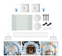 AXHJ Balloon Arch Kit, 7.4FT High&10FT Wide Adjustable Glass Fiber Balloon Arch Stand Frame with Bases and Water Bag DIY Party Wedding Birthday Baby Shower Decorations, Wihte