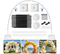 AXHJ Balloon Arch Kit, 7.4FT High&10FT Wide Adjustable Glass Fiber Balloon Arch Stand Frame with Bases and Water Bag DIY Party Wedding Birthday Baby Shower Decorations, Black