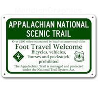 AXHNG Vintage Appalachian Trail National Scenic Trail Thru Hiking Poster Metal Aluminium Tin Sign 8x12 Inch Wall Decor