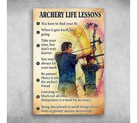 AXHNG Vintage Archery Life Lessons Be Patient Hurry is Not The Archers Poster Metal Aluminium Tin Sign 8x6 Inch Wall Decor