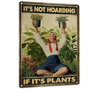 AXHNG Vintage Cottage Core Gardening It's Not Hoarding If It's Plants Plant Lovers Women Garden Poster Metal Aluminium Tin Sign 8x6 Inch Wall Decor