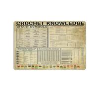 AXHNG Vintage Crochet Knowledge Tailor Weaving Learning Infographics Studio Educational Modern Poster Metal Aluminium Tin Sign 8x12 Inch Wall Decor