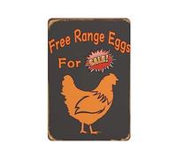 AXHNG Vintage Farm Fresh Free Range Eggs Sale Country Farm Shabby Style Poster Metal Aluminium Tin Sign 8x6 Inch Wall Decor
