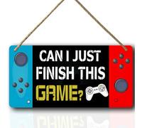 AXHNG Vintage Gaming Boy Gamer Boys Gaming Kids Game Can I Just Finish This Game Gaming Video Game Boys Poster Metal Aluminium Tin Sign 12x16 Inch Wall Decor