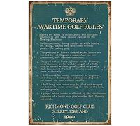 AXHNG Vintage Golf Golf Temporary Wartime Golf Rul Cafe Poster Metal Aluminium Tin Sign 8x12 Inch Wall Decor