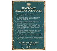 AXHNG Vintage Golf Golf Temporary Wartime Golf Rul Cafe Poster Metal Aluminium Tin Sign 8x12 Inch Wall Decor