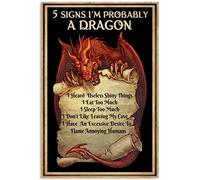 AXHNG Vintage I'm Probably A Dragon Dragon Lovers Novelty Crafts Nostalgic Poster Metal Aluminium Tin Sign 12x16 Inch Wall Decor