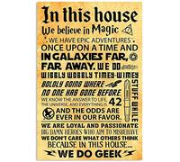 AXHNG Vintage in This House We Believe Magic We Do Geek On S Poster Metal Aluminium Tin Sign 12x16 Inch Wall Decor