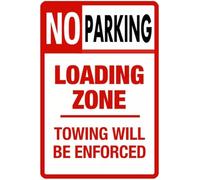 AXHNG Vintage No Parking Loading Zone Warning Safety Alt Work Poster Metal Aluminium Tin Sign 8x6 Inch Wall Decor