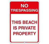 AXHNG Vintage No Trespassing This Beach is Private Property Poster Metal Aluminium Tin Sign 12x16 Inch Wall Decor