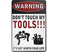 AXHNG Vintage Warns Not to Touch My Tools Style Hotel Mesh Poster Metal Aluminium Tin Sign 8x6 Inch Wall Decor