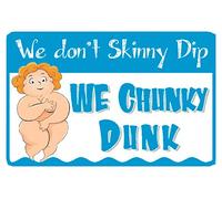 AXHNG Vintage We Dont Skinny Dip We Chunky Dunk Pool Poster Metal Aluminium Tin Sign 8x6 Inch Wall Decor