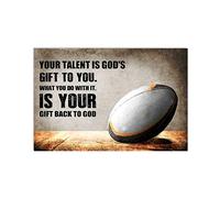 AXHNG Vintage You Talent is God's to You Football Football Poster Metal Aluminium Tin Sign 8x12 Inch Wall Decor