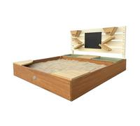 AXI Cato Sandbox, with water tray and play wall - Beige/Brown | with sand toys, board, funnels and shelves | Including ground cloth - 105 x 100 x 58.5 cm