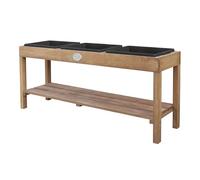 AXI Sand & Water Table, Dark Brown Wood, 27 x 124 x 50 cm, Sand & Water Table Toys, 3 Plastic Bins & Storage Shelf, CE Certified, Ages 3+