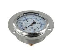 Axial Edge Seismic Pressure Gauge for YN-60ZT, 60mm Facade Diameter, Copper and Stainless Steel Construction, Flanged Connection for Oil and Air Pressure Measurement