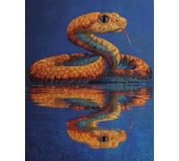 AxiangziK 11CT DIY Counted Cross Stitch Kits Snakes and Their Reflections in The Water Embroidery Cross Stitch Kits Stamped Pattern Starter Set Needlework Art Accessories Wall Decoration 80x100cm