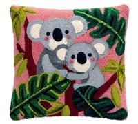 AxiangziK 43x43cm DIY Latch Hook Cushion Kit,Cute Koala, 005 Decorative Pillow Cover Craft Set,Complete Craft Rug Embroidery Set Perfect for Living Room & Gifting