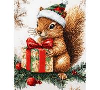 AxiangziK Animal DIY Latch Hook Kits Cartoon Squirrel DIY Latch Hook Rug Set,Carpet Making Kit，Cross Stitch Embroidery Kits Needlework Crafts 23x35in