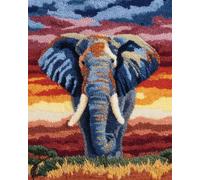 AxiangziK Animal DIY Latch Hook Kits for Adults Fantasy Elephant DIY Rug Making Craft for with Color Printed Canvas Crochet Embroidery Carpet Set Home Decor 21x29in