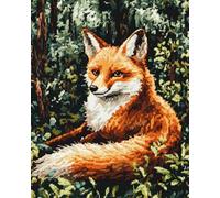 AxiangziK Animal DIY Latch Hook Kits Forests Fox DIY Latch Hook Rug Set,Carpet Making Kit，Cross Stitch Embroidery Kits Needlework Crafts 39x55in