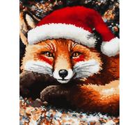 AxiangziK Animal DIY Rug Making Kit Cartoon Fox DIY Latch Hook Rug Making Kits for Beginners Unfinished Crocheting Tapestry Embroidery Carpet 23x35in