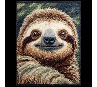 AxiangziK Animal DIY Tapestry Kits for Adults Sloth Portrait DIY Latch Hook Rug Making Kits for Beginners Unfinished Crocheting Tapestry Embroidery Carpet 31x45in