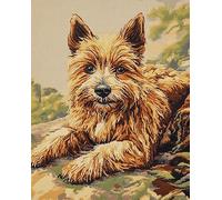 AxiangziK Animal Dog Printed Cross Stitch Kits,11CT Embroidery kit,Cute Cairn Terrier,Cross-Stitch Kits for Beginner Or Adults,DIY Easy Counted Cross Stitch Kit,16x20inch