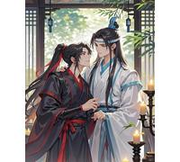 AxiangziK Anime Characters Cross-Stitch Counted Kits,Mo Dao Zu Shi,Preprinted Fabric Cross Stitch DIY Art Needlecrafts Embroidery Kits for Adults Beginners,16x20inch