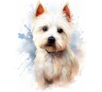AxiangziK Art Counted Cross Stitch kit 11CT,West Highland White Terrier,Animal Dog,Embroidery Kit Needlework Wall Art Decor,40x50cm