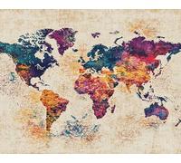 AxiangziK Art Stamped Cross Stitch Kits,World Map,DIY Embroidery Crafts for Needle Point Starter Kit,40x50cm