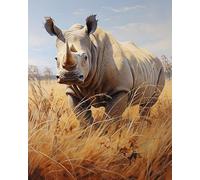 AxiangziK Beginners Stamped Cross Stitch Kits,Animal Rhinoceros,Range of Embroidery Starter Kits for DIY Printed Cross Stitch Pattern 11CT Needlepoint kit,40x50cm