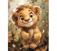 AxiangziK Cross-Stitch Kits 11CT,Cute Cartoon Animal Lion,Pre Printed Cross Stitch Kits for Adults Beginners,Embroidery Kit Wall Art Home Decor Gifts,40x50cm