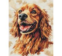 AxiangziK Cross Stitch Kits 40x50cm,Cavalier King Charles Spaniel 11CT Printed Cross Stitch for Adults Beginners,Complete DIY Embroidery with Needles and Threads for Home Decor