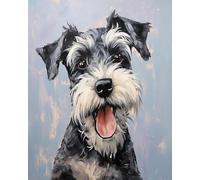 AxiangziK Cross Stitch Kits for Adults 11CT,Animal Dog,Schnauzer,DIY Handmade Needlework kit,Needlework Crafts Embroidery,40x50cm