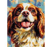 AxiangziK Cross Stitch Kits for Adults 16x20in,Cavalier King Charles Spaniel Pre-Printed DIY Embroidery for Sofa Bedroom Decor,Beginner Friendly Craft Set with Full Tools
