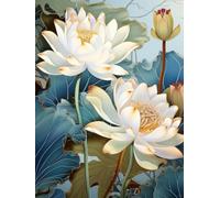 AxiangziK DIY Counted Cross Stitch Kits White Flowers 11CT 60x80cm